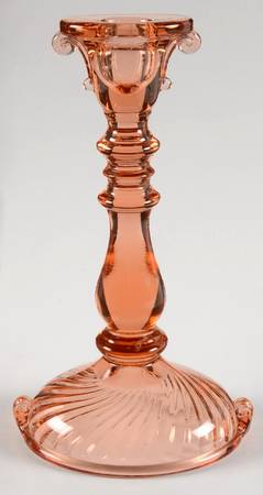 Double Scroll Pink by Imperial Glass-Ohio