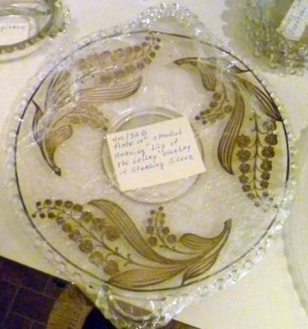 Candlewick Lily of the Valley (Sterling Overlay) Handled Plate/Underplate for Divided Mayonnaise