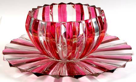 1005 Ruby Flash Punch Bowl with Underplate