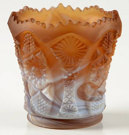 Daisy and Button Carmel Slag Frost by Imperial Glass-Ohio