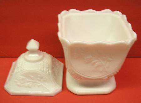 Rose in the Snow Milkglass by Imperial Glass-Ohio