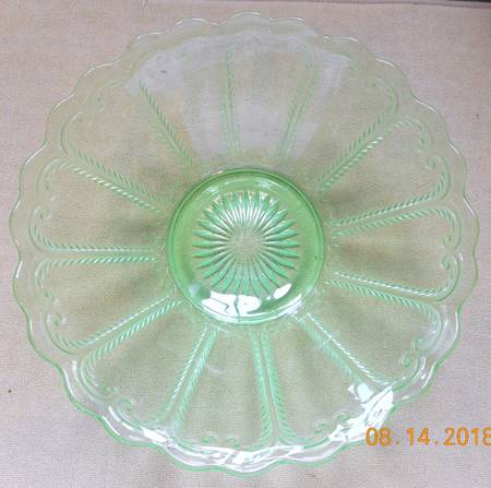 Scroll Flute Green by Imperial Glass-Ohio