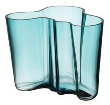 Alvar Aalto Sea Blue 8" Flower Vase