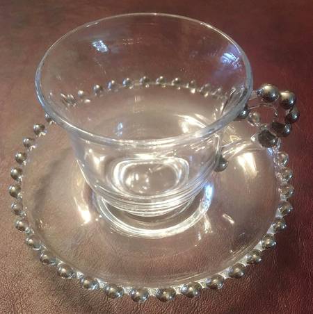 Candlewick Platinum Footed Cup & Saucer Set