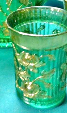 Open Rose Green-Gold (Nu-Green) by Imperial Glass-Ohio
