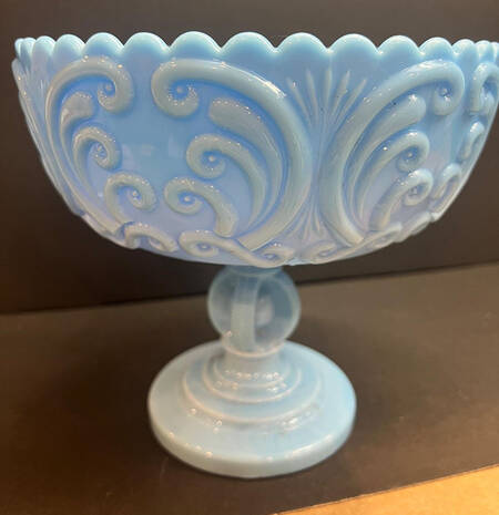 Scroll-Blue Milk Glass by Imperial Glass-Ohio