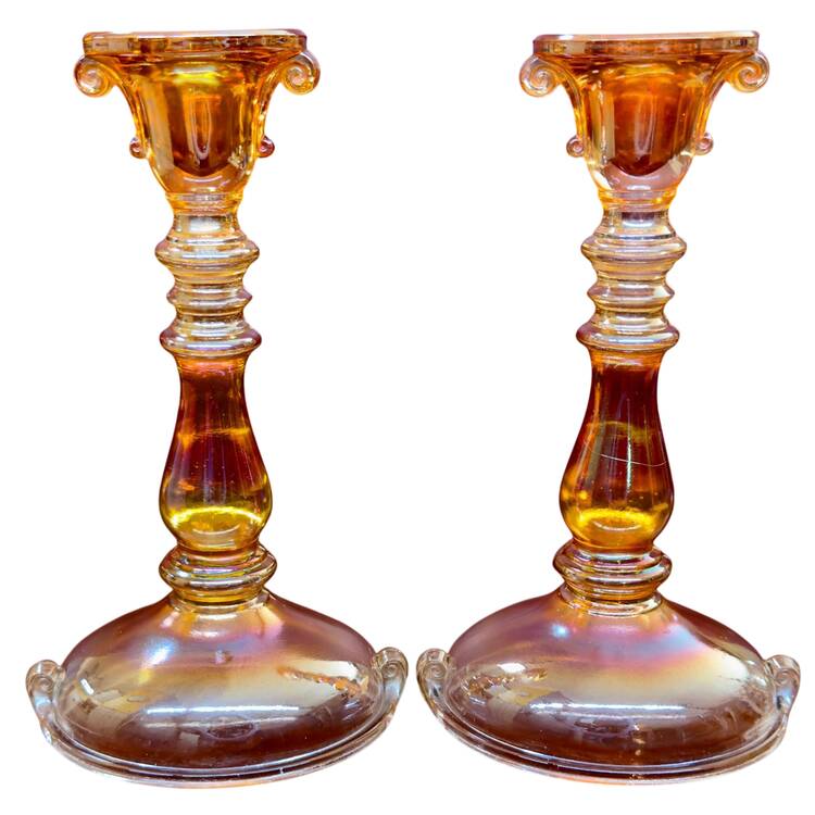 Double Scroll Marigold Tall Single Light Candlestick