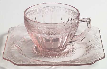 Adam Pink Round Cup and Square Saucer