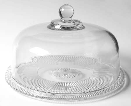 Anniversary Clear Cake Plate with Glass Dome