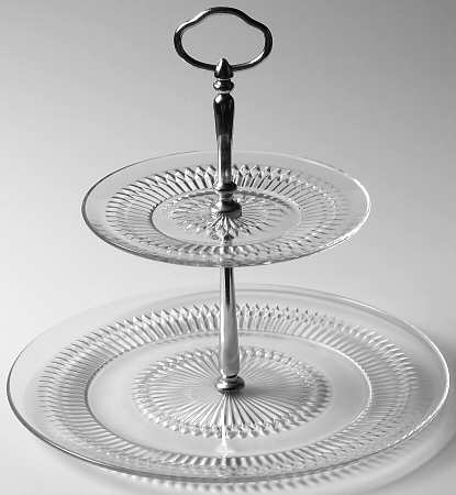 Anniversary Clear 2 Tier Serving Tray (Dinner Plate & Bread Plate)