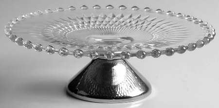 Anniversary Clear 6" Tidbit with Metal Stand