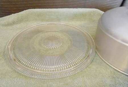 Anniversary Clear Round Cake Plate With Metal Cover