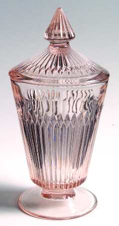 Anniversary Pink Footed Candy Dish & Lid