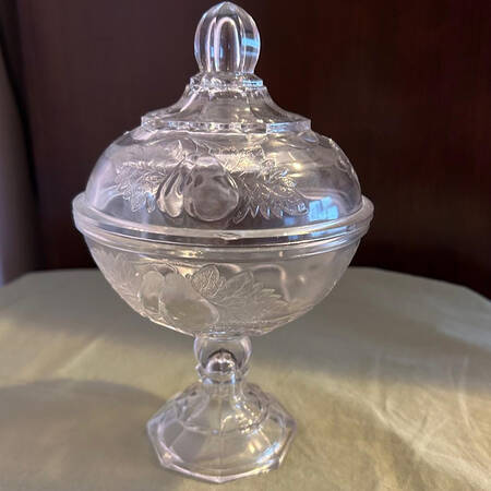 Baltimore Pear Clear 8" Compote & Lid