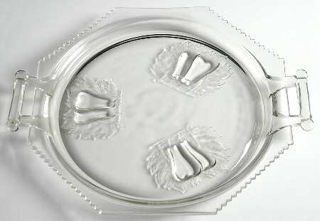 Baltimore Pear Clear Handled Cake Plate