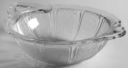 Cherry Blossom Clear 11" Handled Bowl