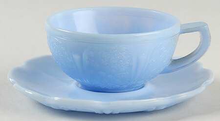 Cherry Blossom Delphite Child's Cup & Saucer Set