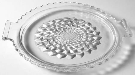 Cube Clear 8" Round Handled Tray