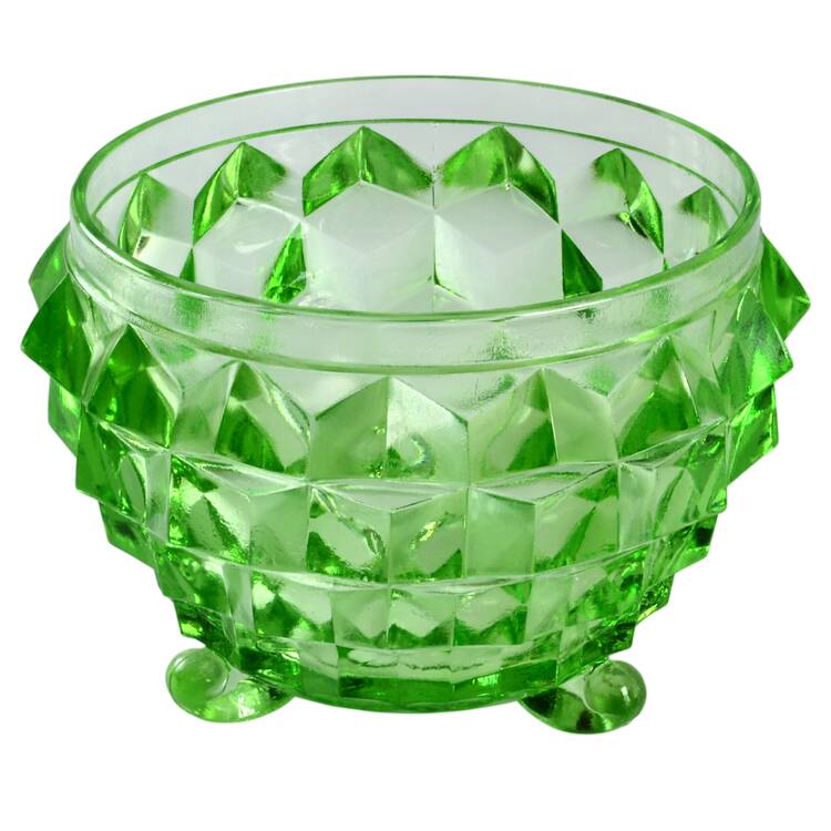 Cube Green Powder Jar No Lid