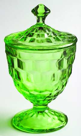 Cube Green Candy Jar & Lid