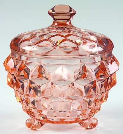 Cube Pink Powder Jar & Lid