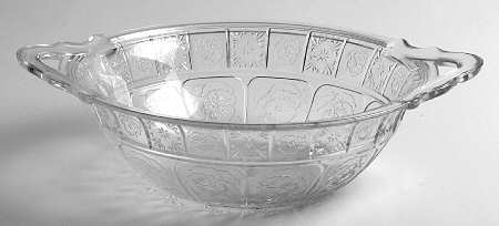 Doric and Pansy Clear Handled Bowl