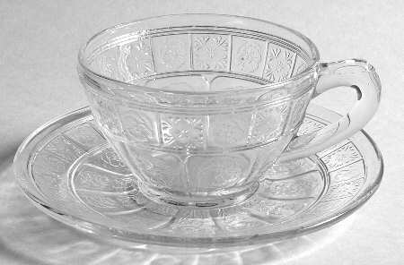 Doric and Pansy Clear Cup & Saucer Set