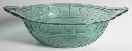 Doric and Pansy Teal Green 11" Handled Bowl