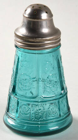 Doric and Pansy Teal Green Shaker with Metal Lid