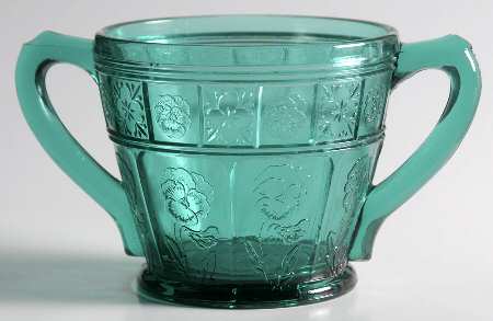 Doric and Pansy Teal Green Open Sugar