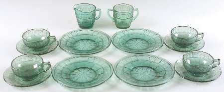 Doric and Pansy Teal Green (14 Piece) Child's Set in Original Box