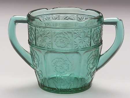 Doric and Pansy Teal Green Child's Open Sugar