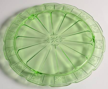 Doric Green Footed Cake Plate