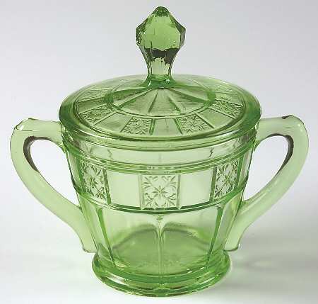 Doric Green Sugar Bowl & Lid