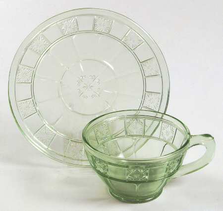 Doric Green Cup & Saucer Set