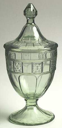 Doric Green Candy Jar & Lid