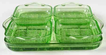 Doric Green 5 Piece Relish Set