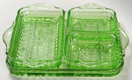 Doric Green 4 Piece Relish Set