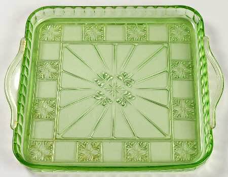 Doric Green 9" Square Relish Tray