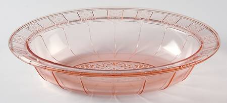 Doric Pink Oval Vegetable Bowl