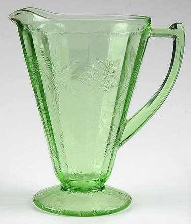 Floral Green 32 Oz Pitcher