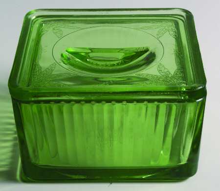 Floral Green Small Square Refrigerator Dish & Lid