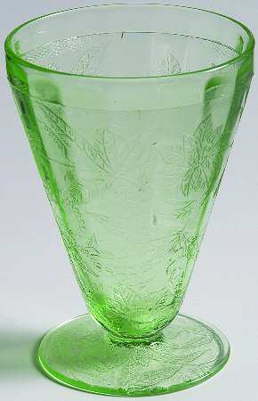 Floral Green Juice Glass