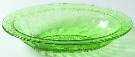 Floral Green 9" Oval Bowl