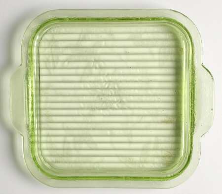 Floral Green Handled Square Tray