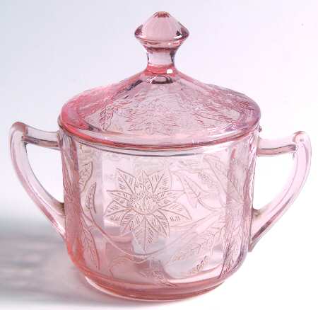 Floral Pink Sugar Bowl & Lid