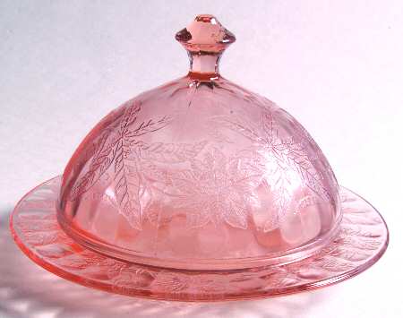 Floral Pink Round Covered Butter