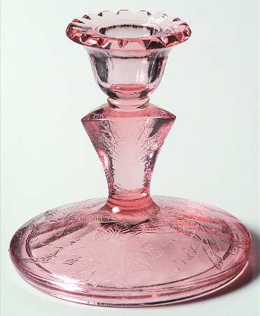 Floral Pink 4" Single Light Candlestick