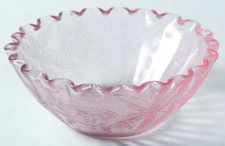 Floral Pink 4" Ruffled Fruit/Dessert Bowl