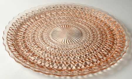 Holiday Pink Chop Plate by Jeannette